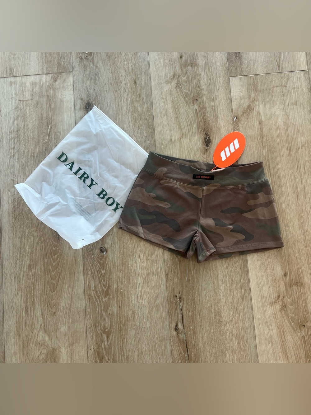 NWT Dairy Boy Decoy Camo Mini Short in Earth